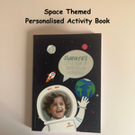 Load image into Gallery viewer, Personalised Space Themed Activity Book
