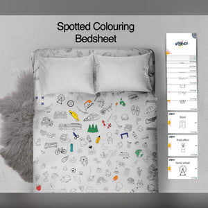 Colourable Bedsheet - Washable, Reuseable & Storytelling bedsheet