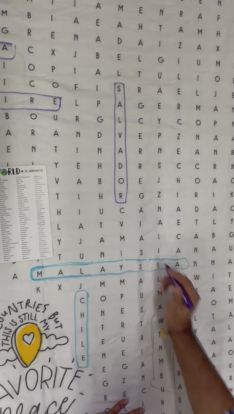 Word Search Dohar - Countries of the World